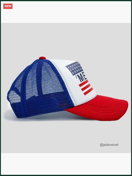 Adjustable Patriotic Trucker Hat with Mesh Venting